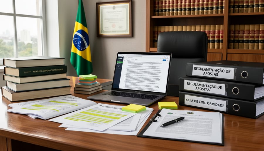 Open legal book with reading glasses and study materials on wooden desk